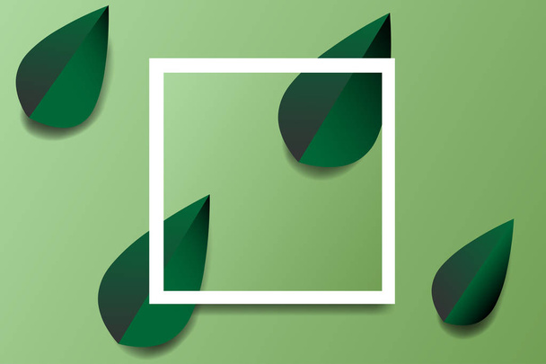 Свежая весна зеленые листья травы рамка шаблон с чистым листом дизайн векторной иллюстрации
 - Вектор,изображение