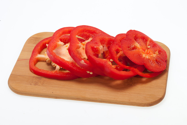 Sliced red pepper isolated on white background - Photo, Image