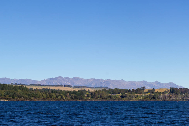 view of Te Anau lake, Fiordland, New Zealand - Fotoğraf, Görsel
