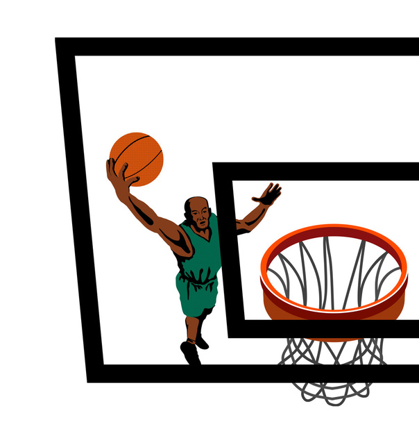 Jugador de baloncesto Dunking
 - Vector, Imagen
