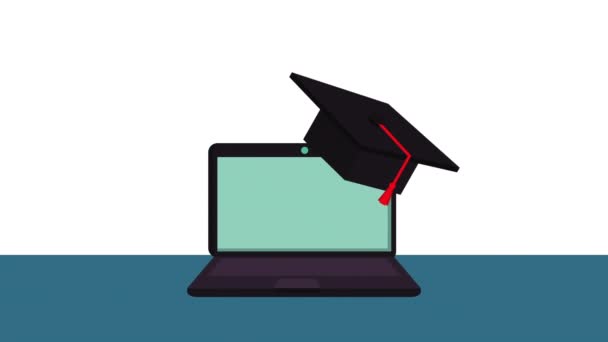 educação on-line com animação de tecnologia laptop
 - Filmagem, Vídeo