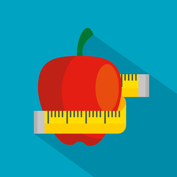 apple fruit with tape measuring to healthy lifestyle - Wektor, obraz