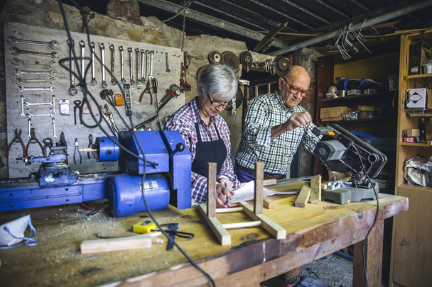 Senior couple in a carpentry - Photo, Image