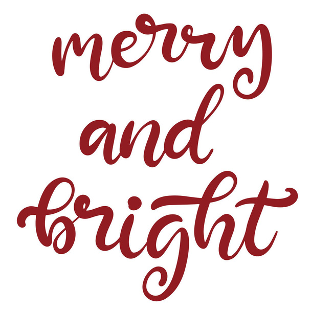 Merry Christmas and happy new year lettering. - Vettoriali, immagini