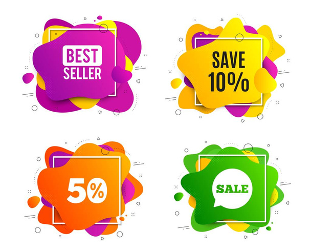 Save 10% off. Sale Discount offer price sign. Vector - Vektör, Görsel