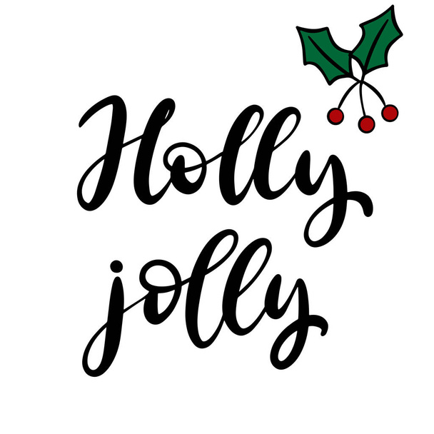 Merry Christmas and happy new year lettering. - Vector, Imagen