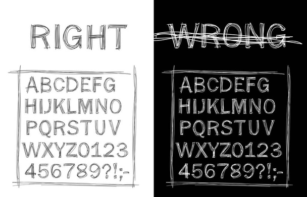 Handgeschreven slordige stijl lettertype - Vector, afbeelding