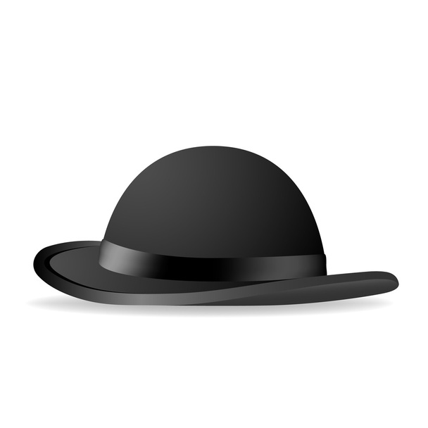 Black bowler hat. Vector illustration - Vector, Image