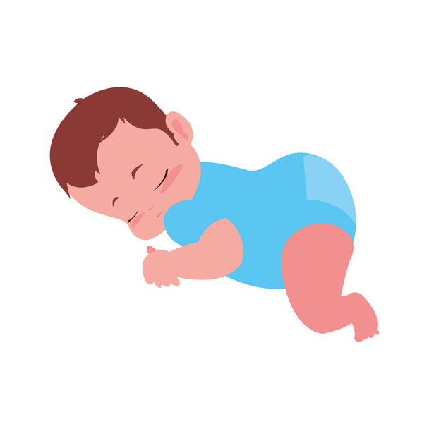 cute little baby sitting on white background - Vector, Image