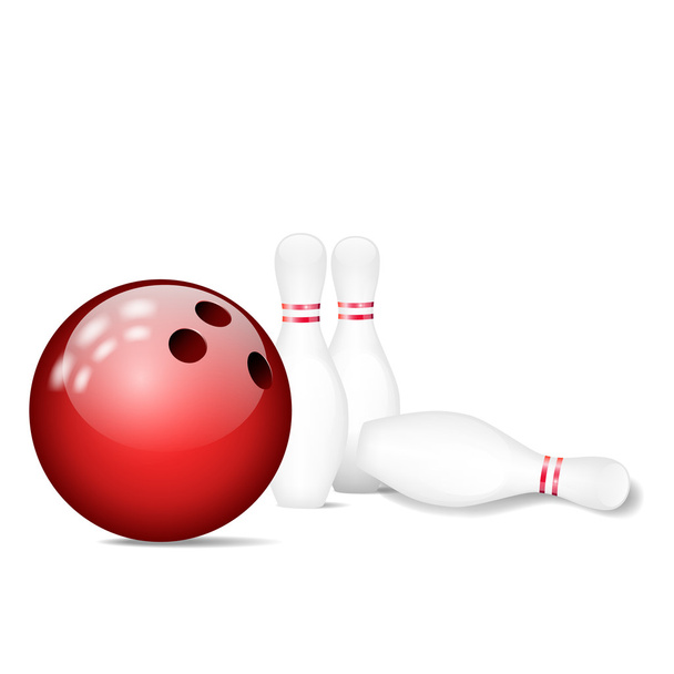 pinnen met de bowling bal. vectorillustratie - Vector, afbeelding