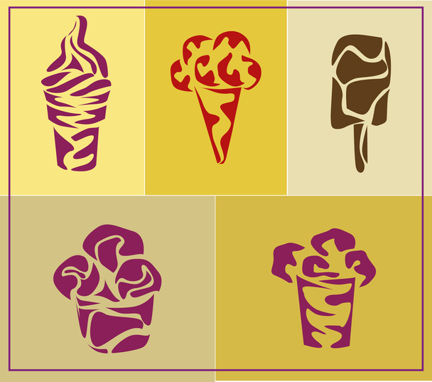 Ice cream . icons . - Vector, Image