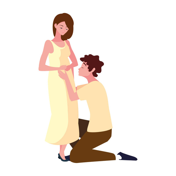 ζευγάρι εγκυμοσύνη και σχεδιασμό μητρότητας - Διάνυσμα, εικόνα