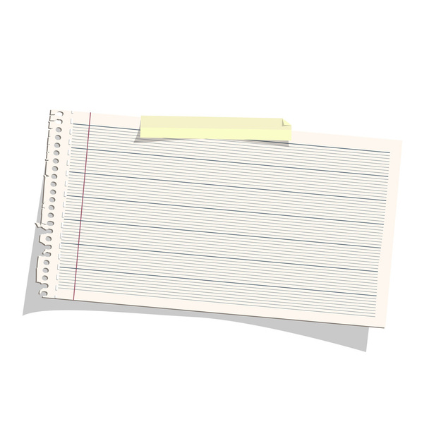 Note paper over white background. Vector design. - Vector, Image