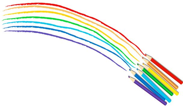 All rainbow color pencils - Διάνυσμα, εικόνα