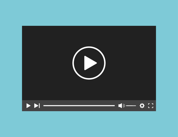 Video player web application interface template. Bar screen window application. Movie template. - Vector, Image