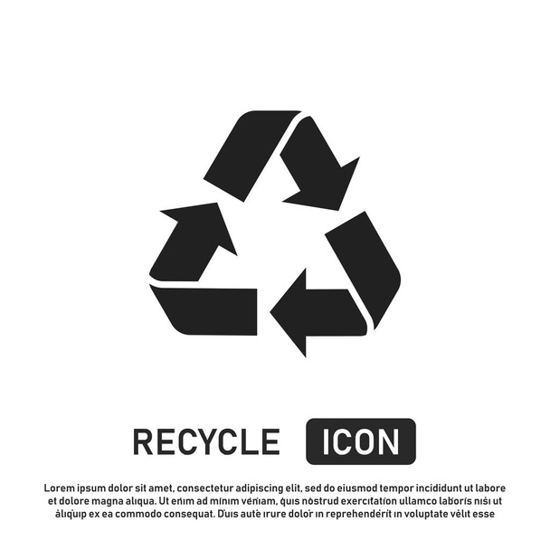 Recycle isolated icon. Symbol of recycling. Care of nature sign. Ecology arrow sign. - Vector, Image