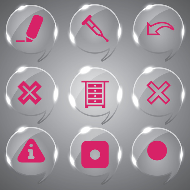 3d icons 3d icons set icon glass icons vector icon set icons icon collection - Vector, Image