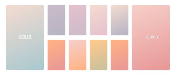 Vibrant and smooth pastel gradient soft colors set - Vector, Image