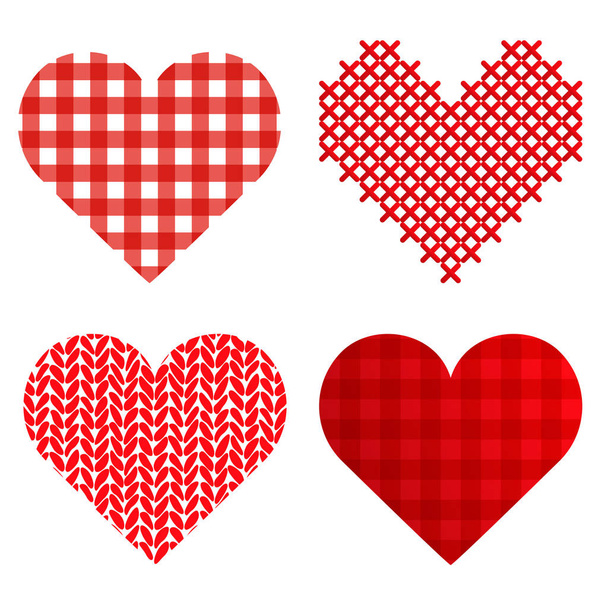 4 Valentine Love Hearts Kollektion - Vektor, Bild