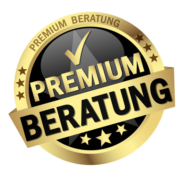 Tlačítko s hlavičkou Premium Consulting (v němčině) - Vektor, obrázek