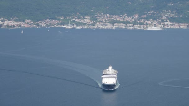 Cruise ship - Kotor bay (Boka Kotorska), Montenegro. - Footage, Video