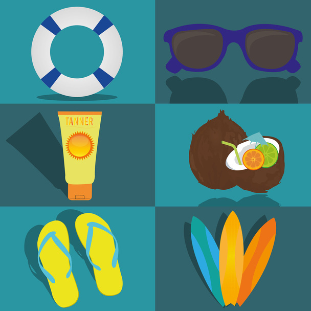 Iconos de playa - Vector, Imagen