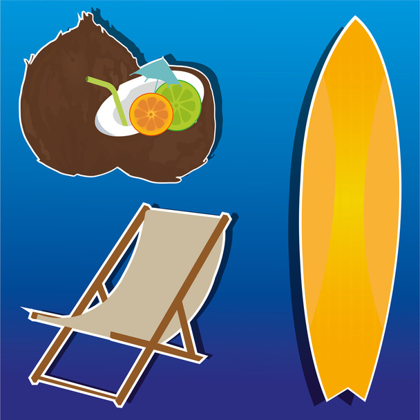 beach icons - Vector, imagen
