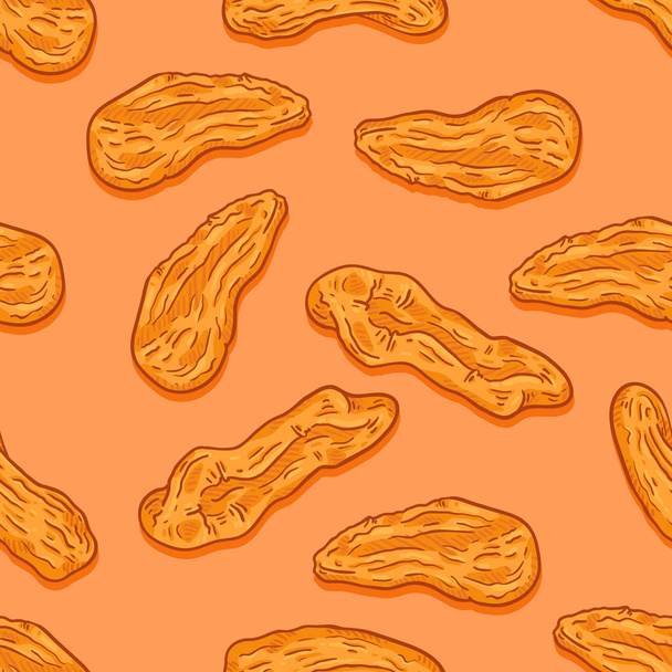 Vector Seamless Pattern of Cartoon Dried Apricots - Vektori, kuva