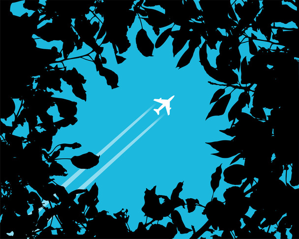 Silhouette of a plane - Vector, Image