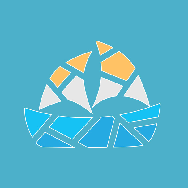 Yacht Boot Sandstrand Textur - Vektor Illustration - Vektor, Bild