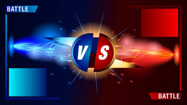 VS battle forces blue and red lightnings - Vector, Image