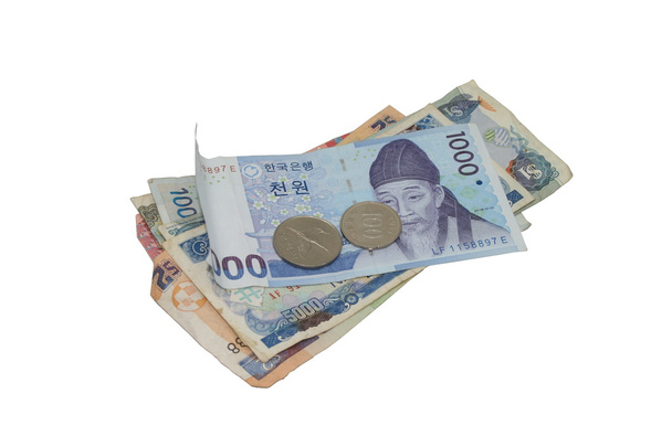 Dinheiro estrangeiro isolado em branco
 - Foto, Imagem