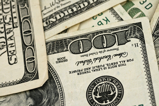 American Hundred Dollar Bills Close Up - Photo, Image