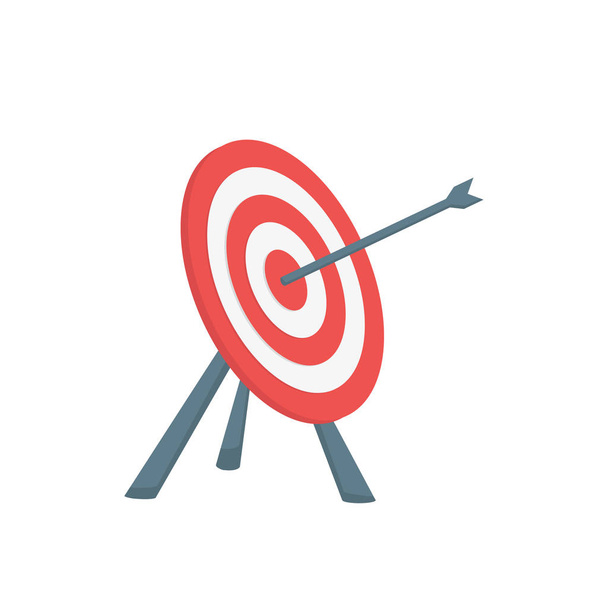 target and arrow flat isometry on white background - Vector, Image