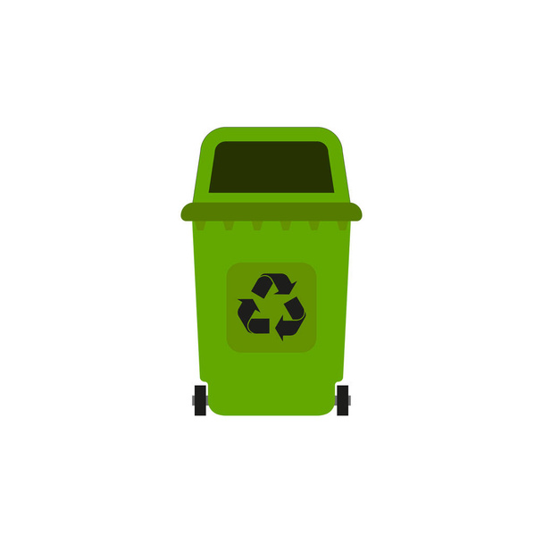 Plastová nádrž na odpad, ochrana životního prostředí v ploché - Vektor, obrázek