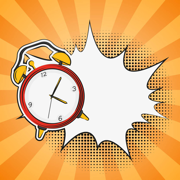 alarm clock comics in pop art style - Vector, Image