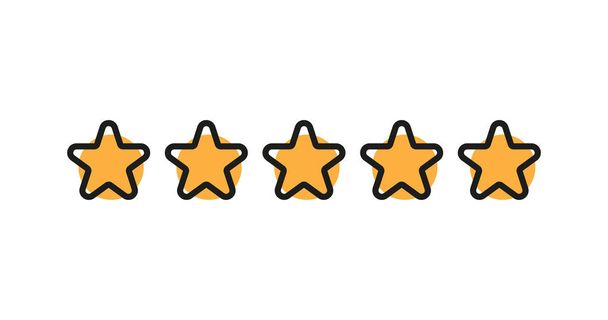 five stars in flat on white background - Vector, Image