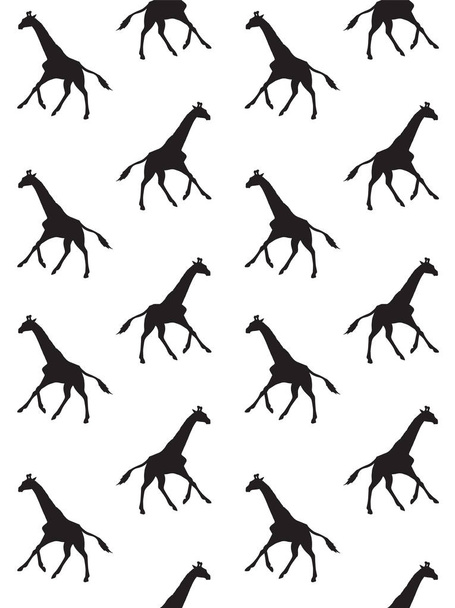 Vector seamless pattern of giraffe silhouette - Vetor, Imagem