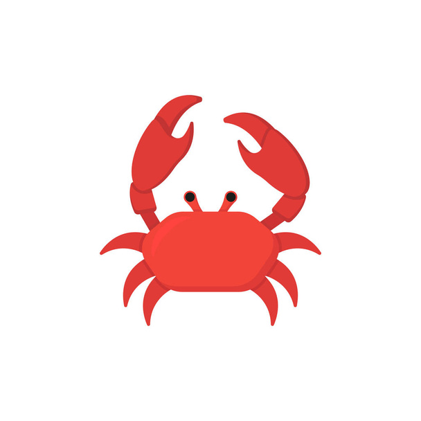 crab on the beach in flat style - Vector, Image