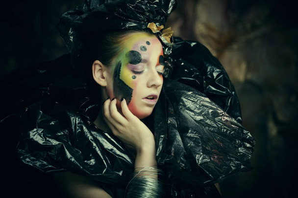 Dark Beautiful Gothic Princess. Close up. Halloween party concept. - Foto, Bild