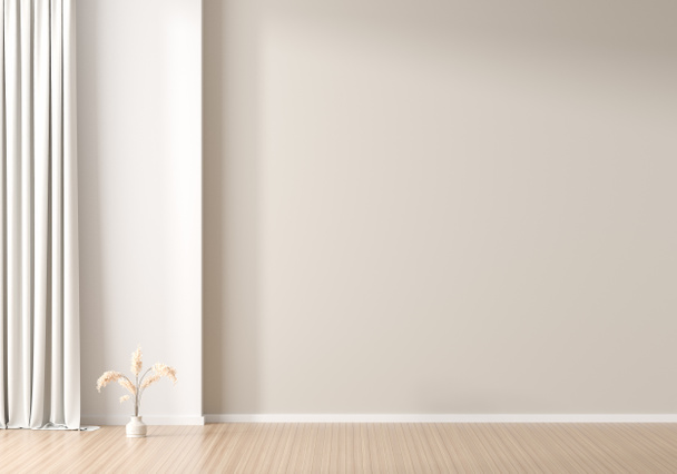 Пустая стена макет в скандинавском стиле интерьера
 - Фото, изображение