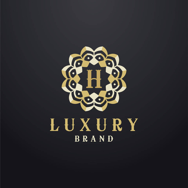 Diseño cosmético del logotipo de la letra H. Hotel de lujo letra H vector monograma. icono de la marca de moda
. - Vector, Imagen