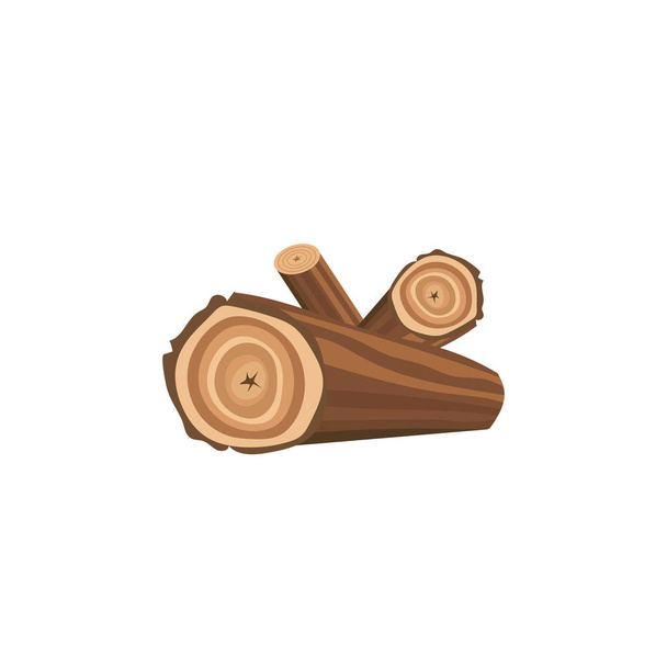 A bunch of big logs of firewood. - Wektor, obraz