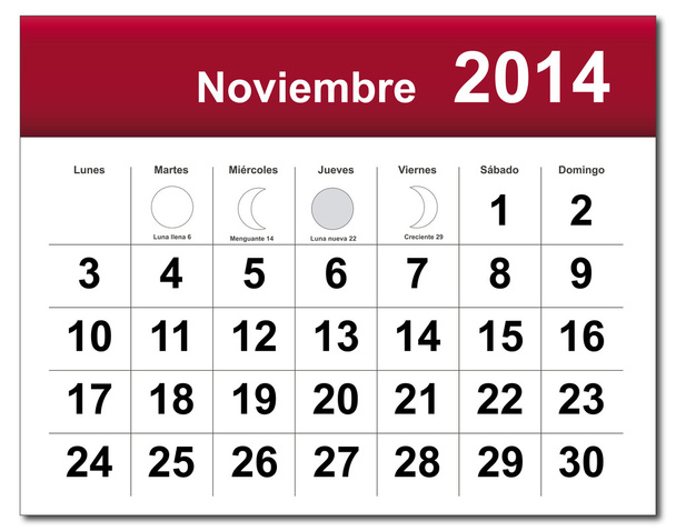 Calendario di novembre 2014
 - Vettoriali, immagini