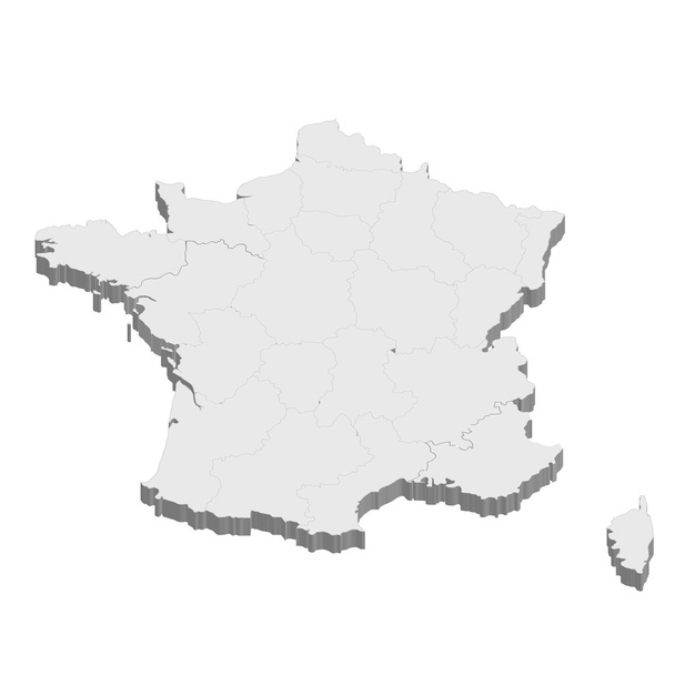 Mapa země Francie - Vektor, obrázek
