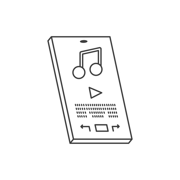 smartphone device with media player technology - Διάνυσμα, εικόνα