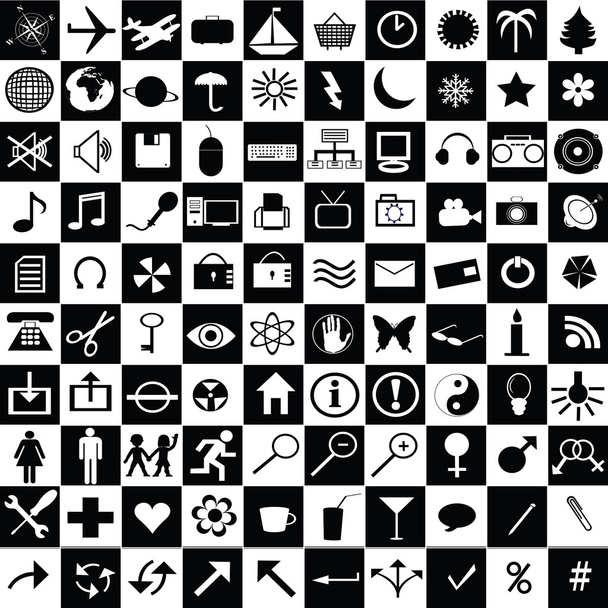 Black and white web icons - Photo, Image
