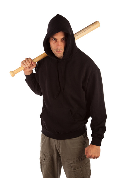 Hooligan with baseball bat - Foto, Imagen