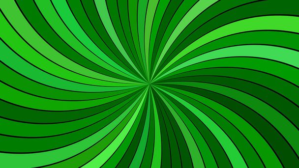 緑のサイケデリック幾何学渦巻きストライプの背景 - ベクター画像