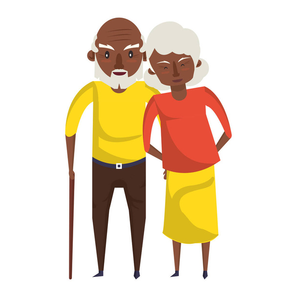 prarodiče starší staří lidé kreslené - Vektor, obrázek
